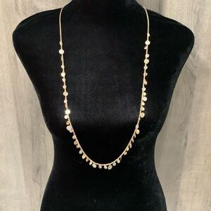 Ann Taylor Loft 34" Small Medallions Golden Link Chain Adjustable Necklace